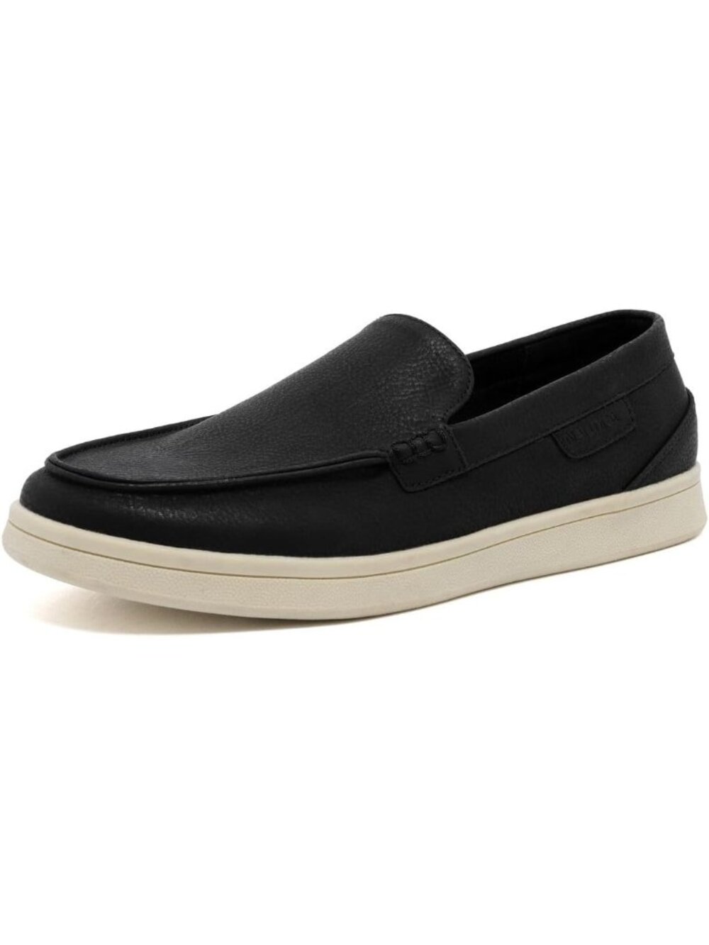 Nautica Men's Black Moc Toe Boat Shoes Lightweight Slip On Canvas Loafers